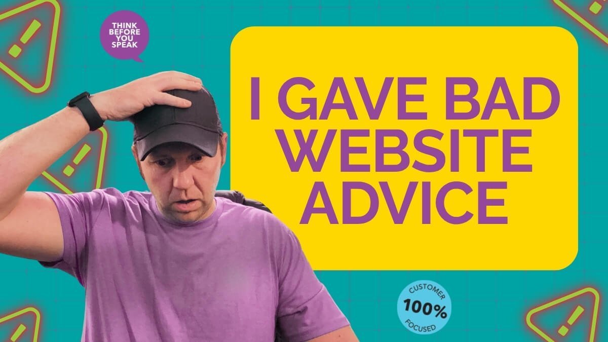 Eric Hersey in an I Gave Bad Website Advice graphic
