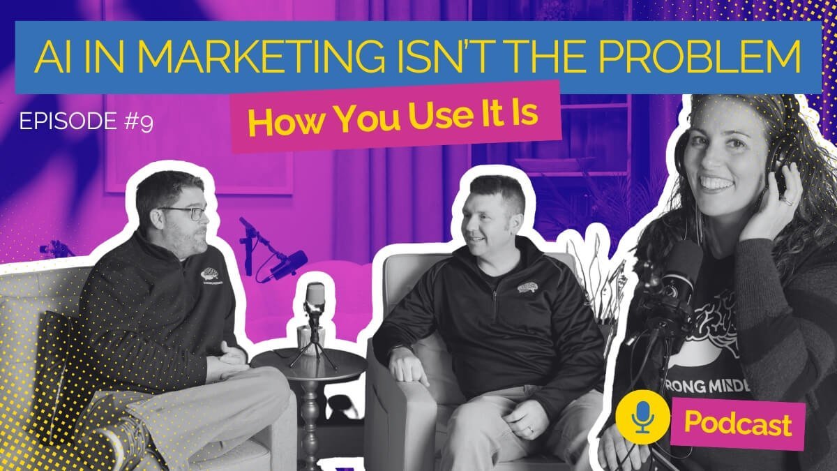 AI in Marketing podcast artwork featuring the hosts